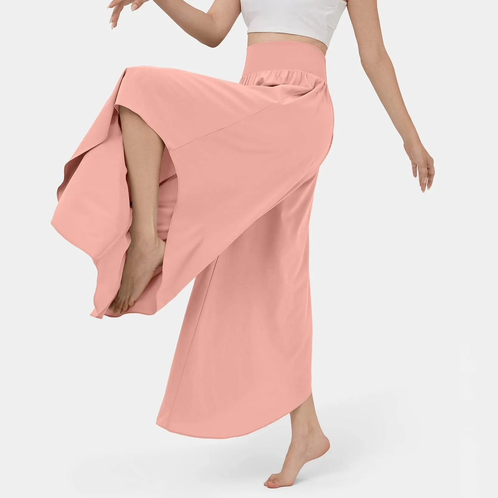 Pantalones de pierna ancha de verano para mujer, Pantalones de Yoga de cintura alta, Pantalones Hippie elegantes con volantes bohemios para playa, Pantalones Palazzo de talla grande