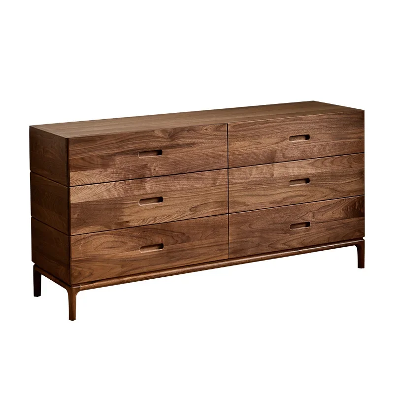 

North American black walnut six-chest cabinet Nordic solid wood chest cabinet High cabinet Bedroom Italian minimalist locker