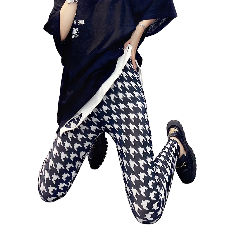 2024 New Fashion Spring Summer Women Y2K black and white checkerboard Leggings Patterned Pants for 50-75kg/75-87kg