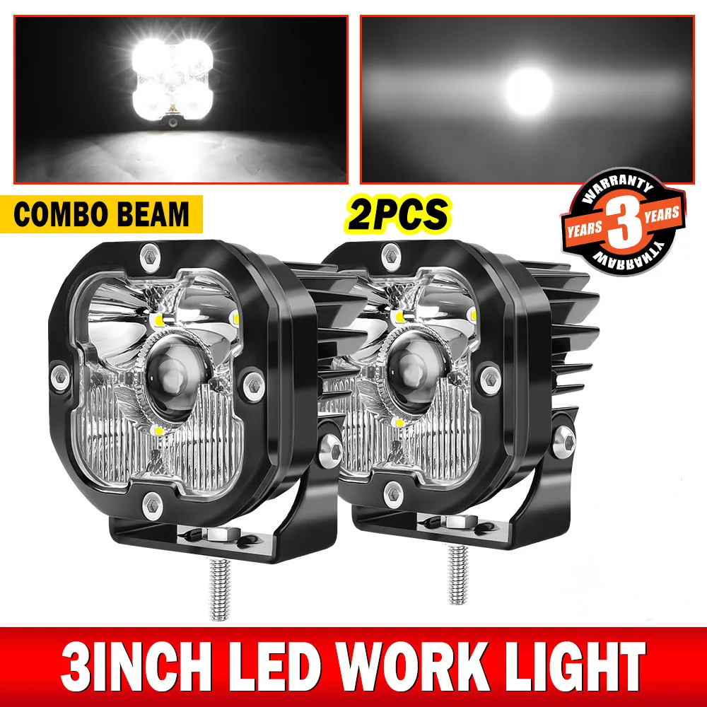 

UNI-SHINE 3 inch Spot Flood Combo LED Upgraded Work Light Car Driving Fog Lamp White Yellow 12V 24V For Trucks Car ATV UTV SUV