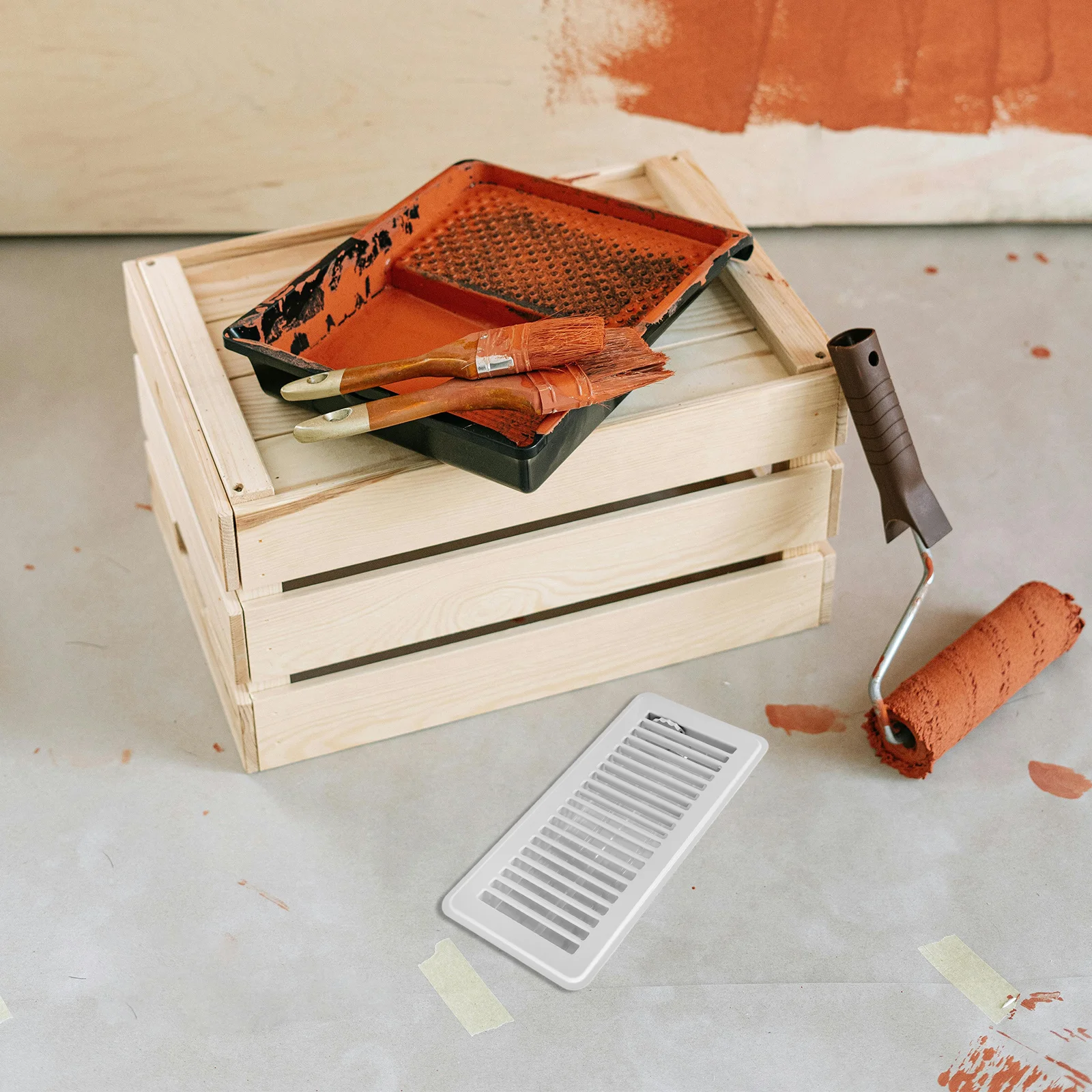 12x12 بوصة قابل للتعديل غطاء فتحة التهوية الأرضية الغبار البلاستيك مصبغة التحكم في تدفق الهواء التهوية الأبيض ديكور المنزل #6