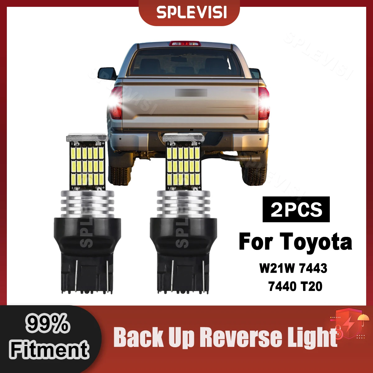 

2PCS LED Reverse Light Canbus Lamp W21W 7443 7440 T20 6000K 12V New For Toyota Tundra Highlander 4Runner RAV4 Land Cruiser Prius