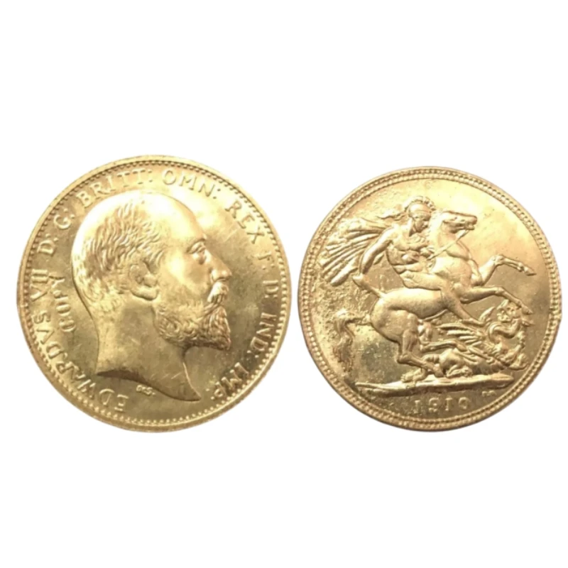 Replica 1910 United Kingdom 1 Sovereign Golden Copy Coin