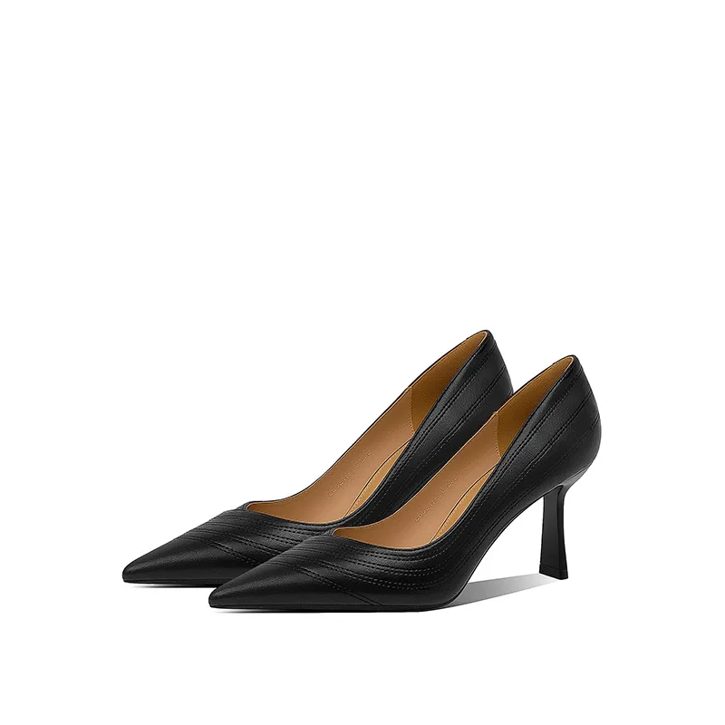 

Туфли на высоком каблуке 2026: новые, с неглубоким вырезом, черные, для работы и повседневной носки, профессиональные, женские