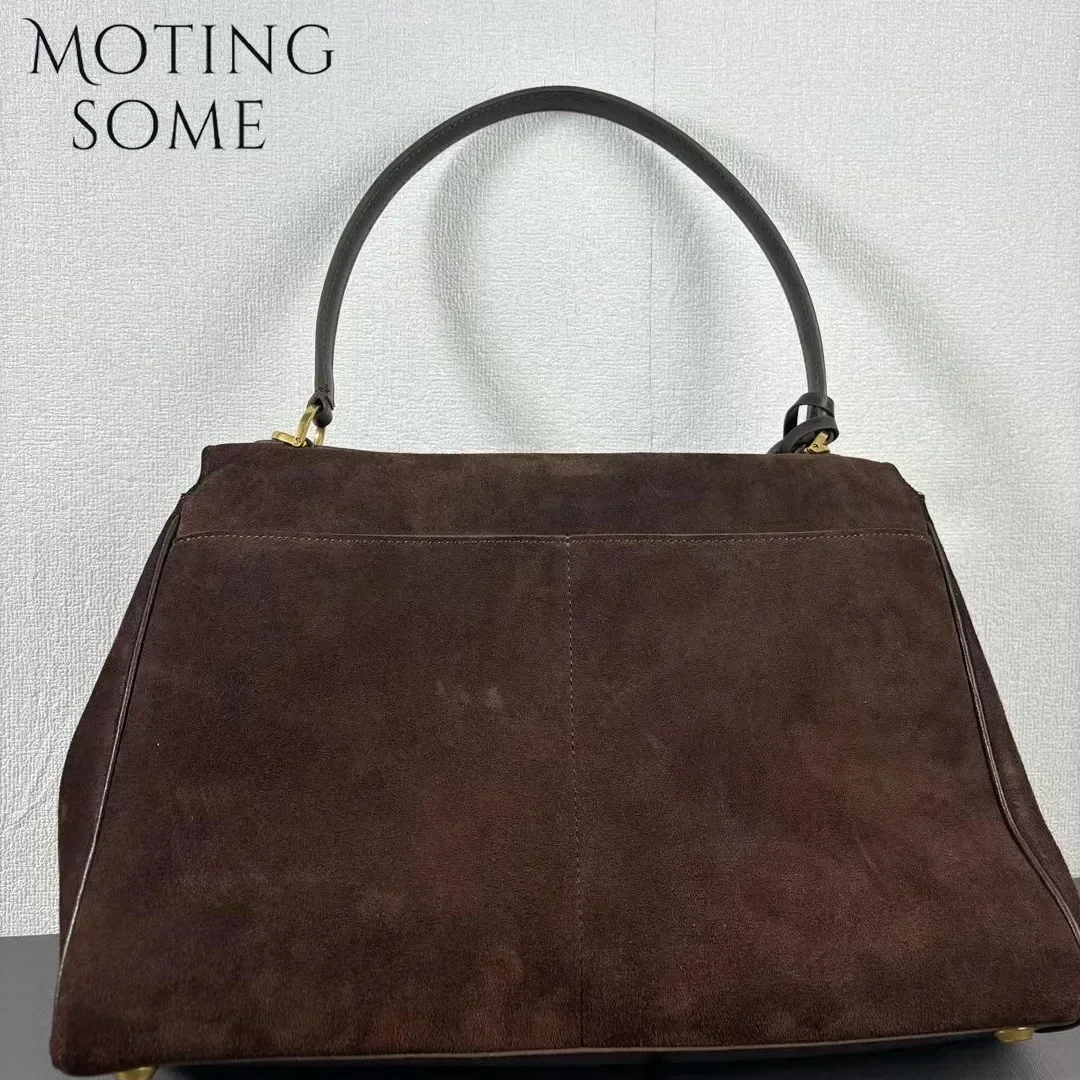 Motingsome New Women Suede Leather Bag Shoulder Handbag and Purses Luxury Designer Bags Chic Fashion Lady Trend Satchel 2024 New