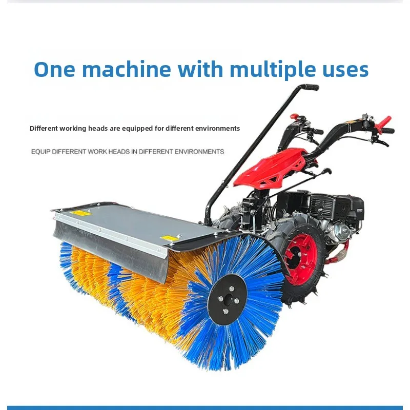 Full gear snow throwing snow shoveling roller brush hand push municipal sanitation road snow clearing equipment