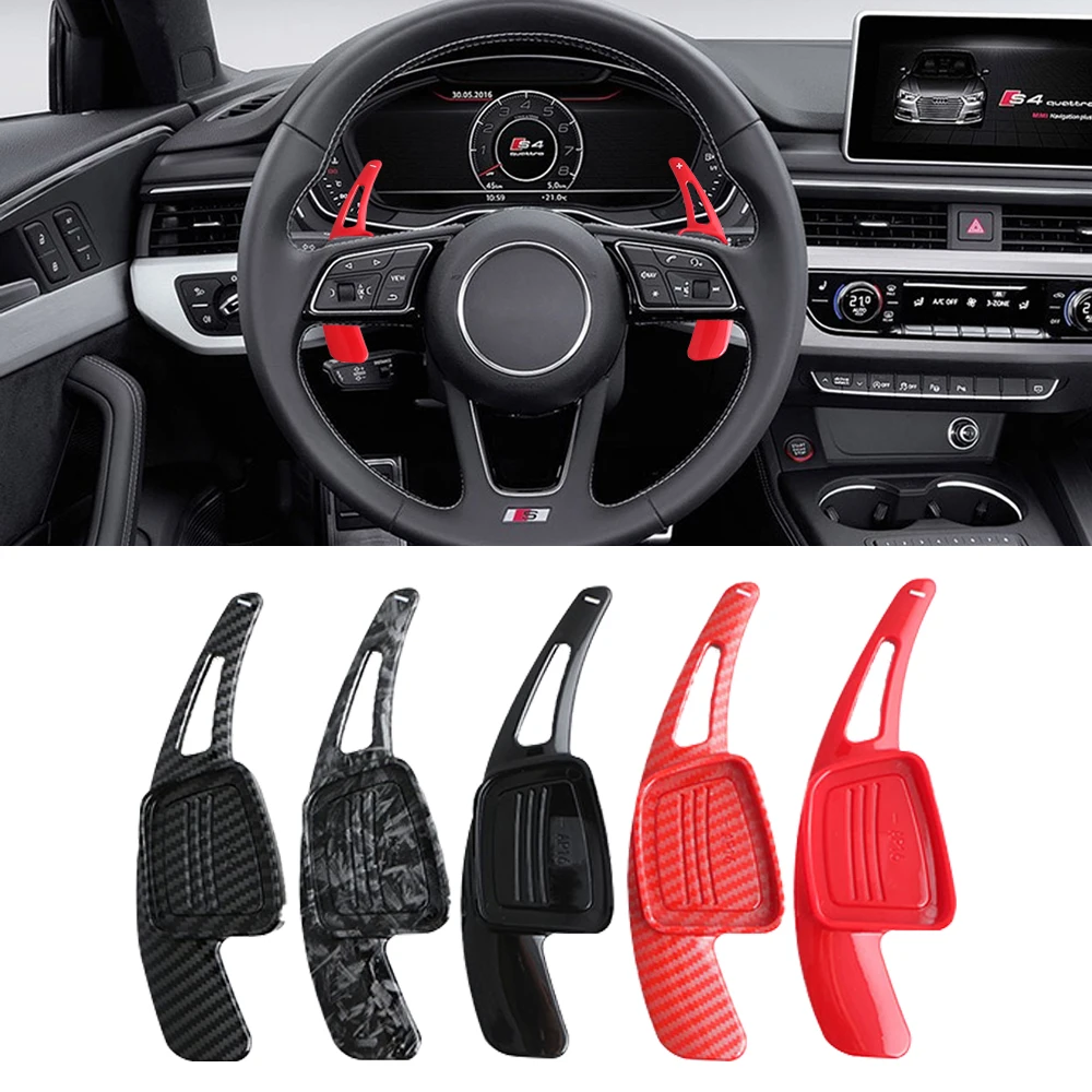 

2pcs for Audi A3 A4L A5 S3 S5 2017-2018 A8 SQ5 R8 2018 Car Steering Wheel Shift Paddle Direct Gear Paddle Extension Red Black