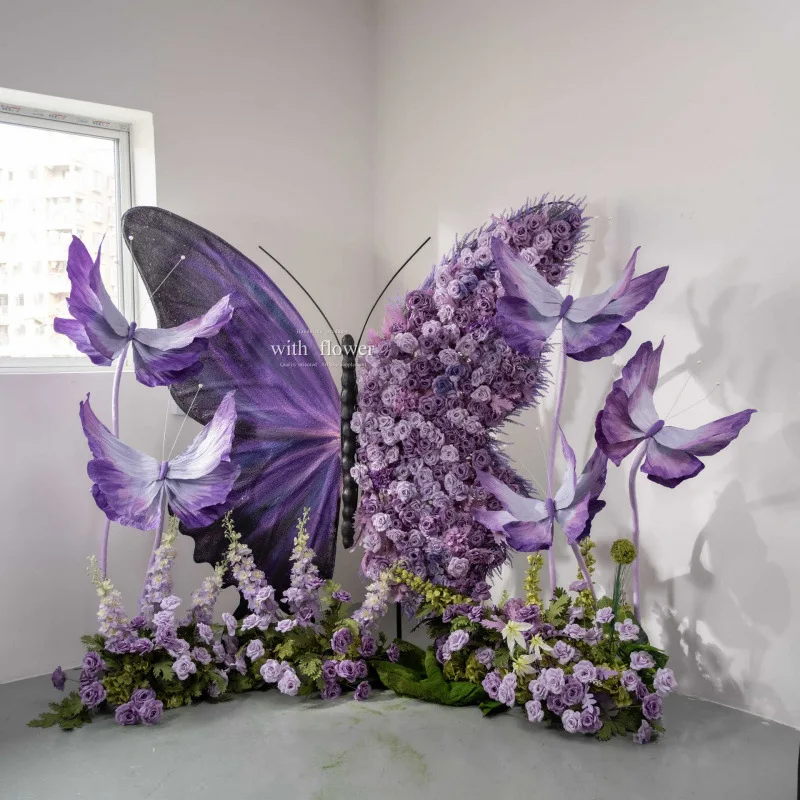 

Реквизит для фото интернет-знаменитостей, изделия из кованого железа, объемное украшение в виде большой бабочки, красивый цветок из бумаги Чэнь.