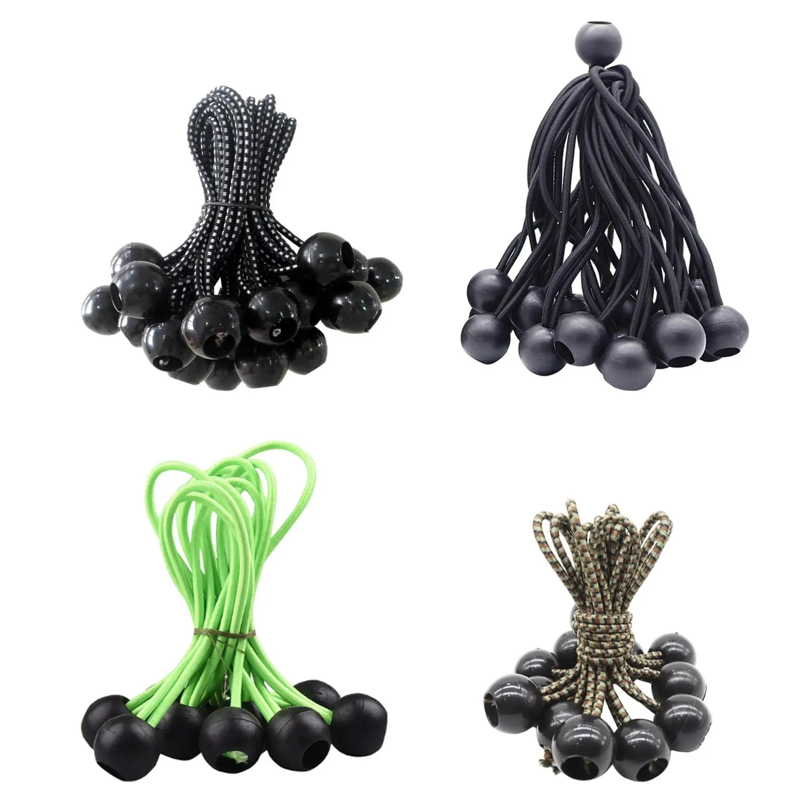 10x Durable Tarp Bungee Ball Cords Tent Tarp Fix Rope Bungee Rope Easy to Tie for Outdoor Awning Holding Wire Pipes