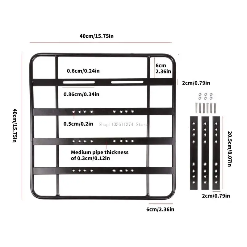 Wasserdichter Fahrrad-Gepäckträger, verbreiterte Verlängerung, abnehmbare Fahrrad-Rückwand, hinterer Gepäckträger – Detail 6