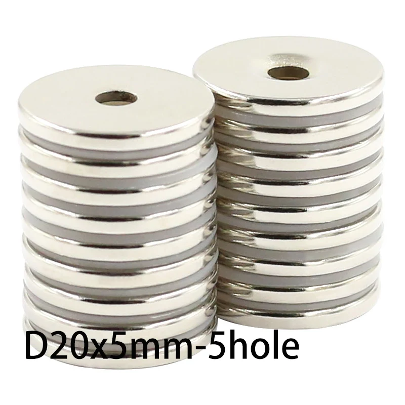 2PCS 25x5-5 N52 Magnesium Round With Hole Surprised Magnet for Welding Super Neodymium Magnet Balls Imas Magnetic Sticker