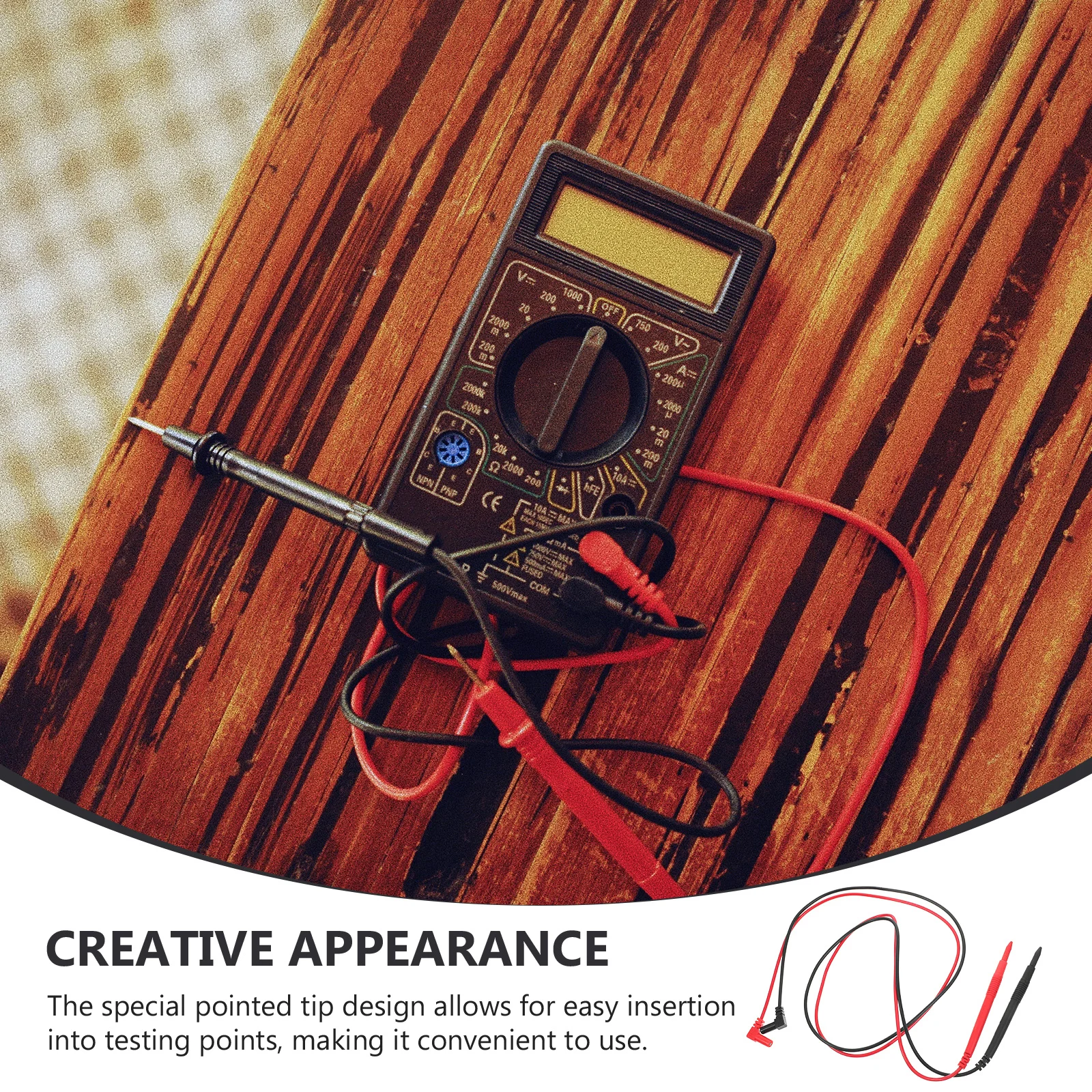 

1Set Digital Multimeter Test Leads Copper Silicone Probes 1000V 10A Heavy Duty for Voltage Current Testing Multimeter