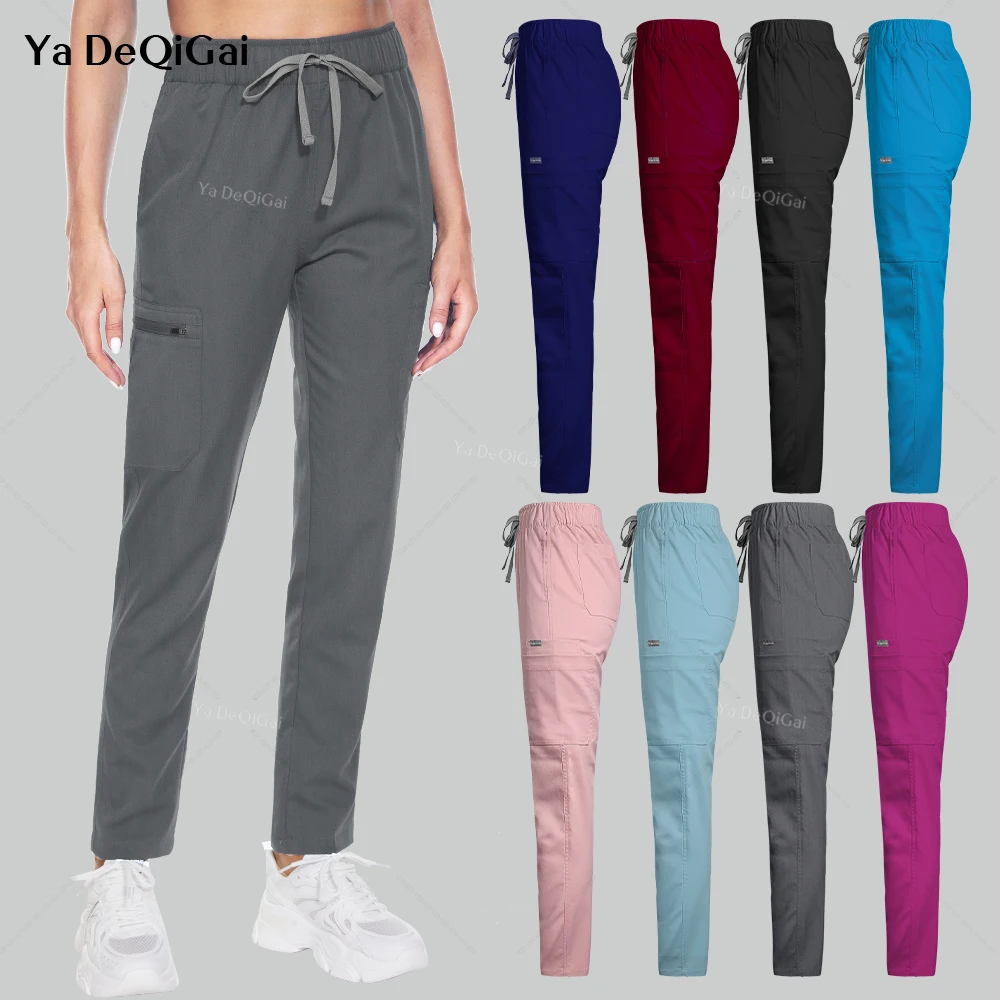 New Jogging Trousers Women Mens Medical Scrubs Doctor Nurse Uniforms Bottoms Hospital Work Nursing Straight Pants