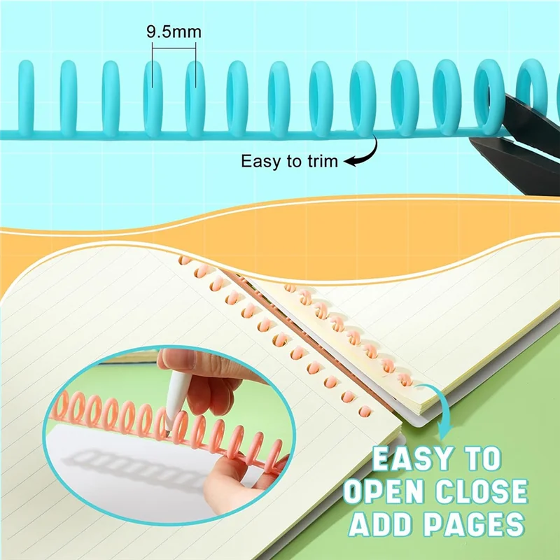AC56-50PCS 플라스틱 나선형 바인딩 코일, 직경 1/2 인치 30 링 바인딩 나선형, 학생 및 동료를위한 크리스마스 선물