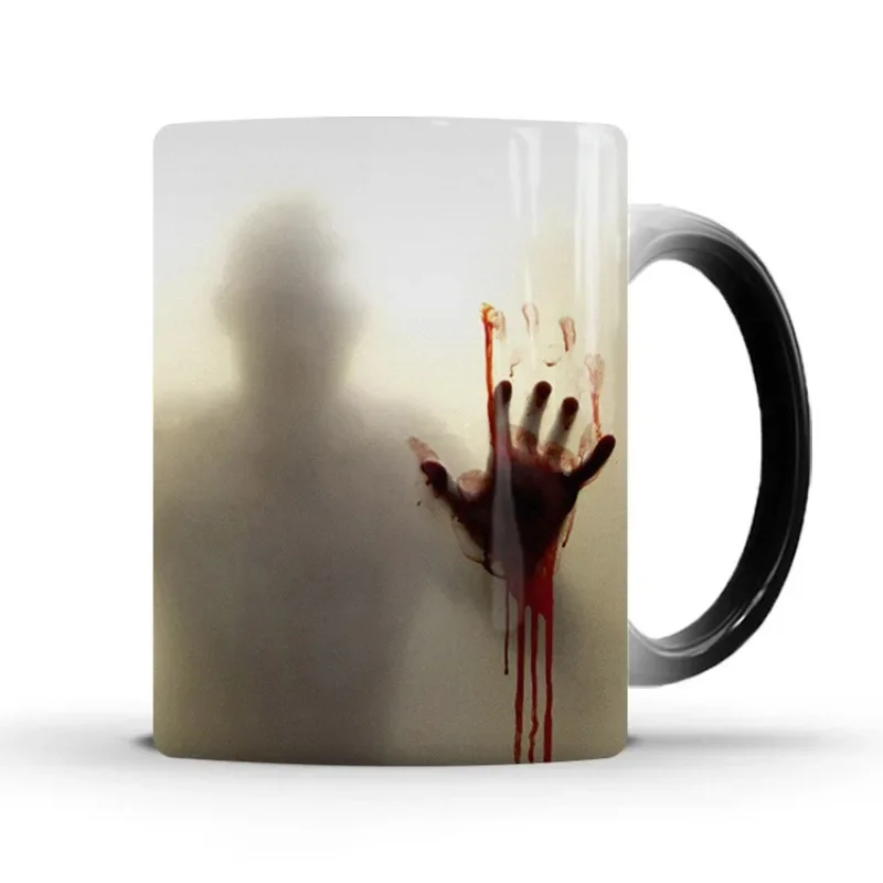 Ceramic Thermal Coffee Water Cup, Creative Walking Dead, Horror Peripheral, Color Changing Mug, Christmas