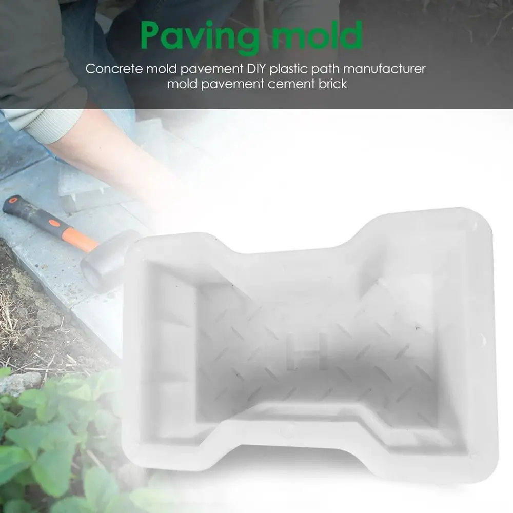 1Pcs 22x13.5cm Paving Brick Mould Plastic H Shape Concrete Path Maker Mold Reusable DIY Stepping Stone Paver