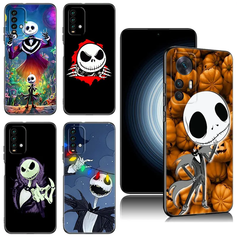 J-Jack Skellington Black Phone Case For Xiaomi Redmi 7A 8A 9A 10A 11A 9C 10C 12C 13C 11 Prime A1 A2 Plus 12 4G Note 9T 12R