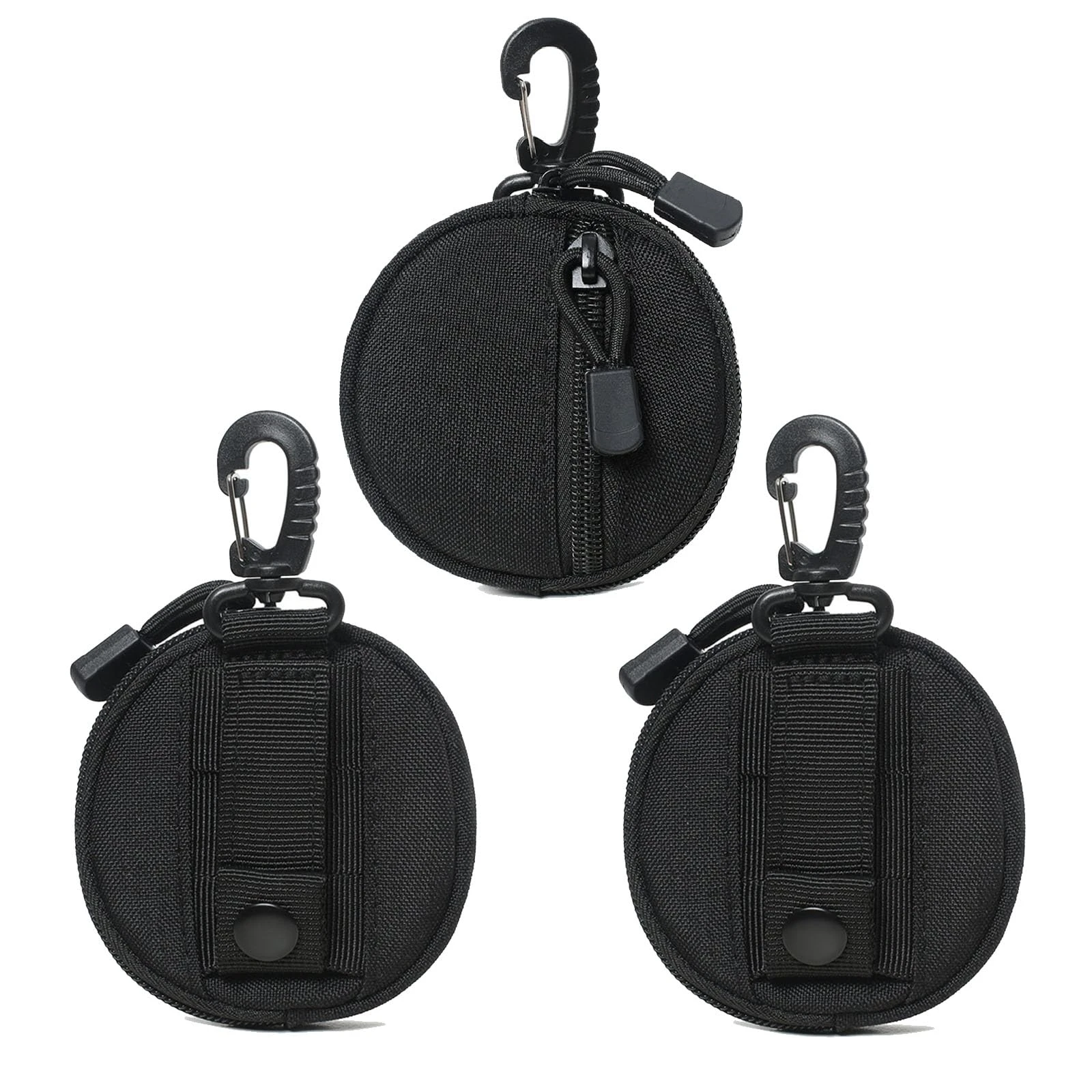 1-Piece Round Coin Wallet, Cute Mini Coin Wallet, Multi-Functional Waterproof Storage Bag, Outdoor Convenient Small Hanging Bag