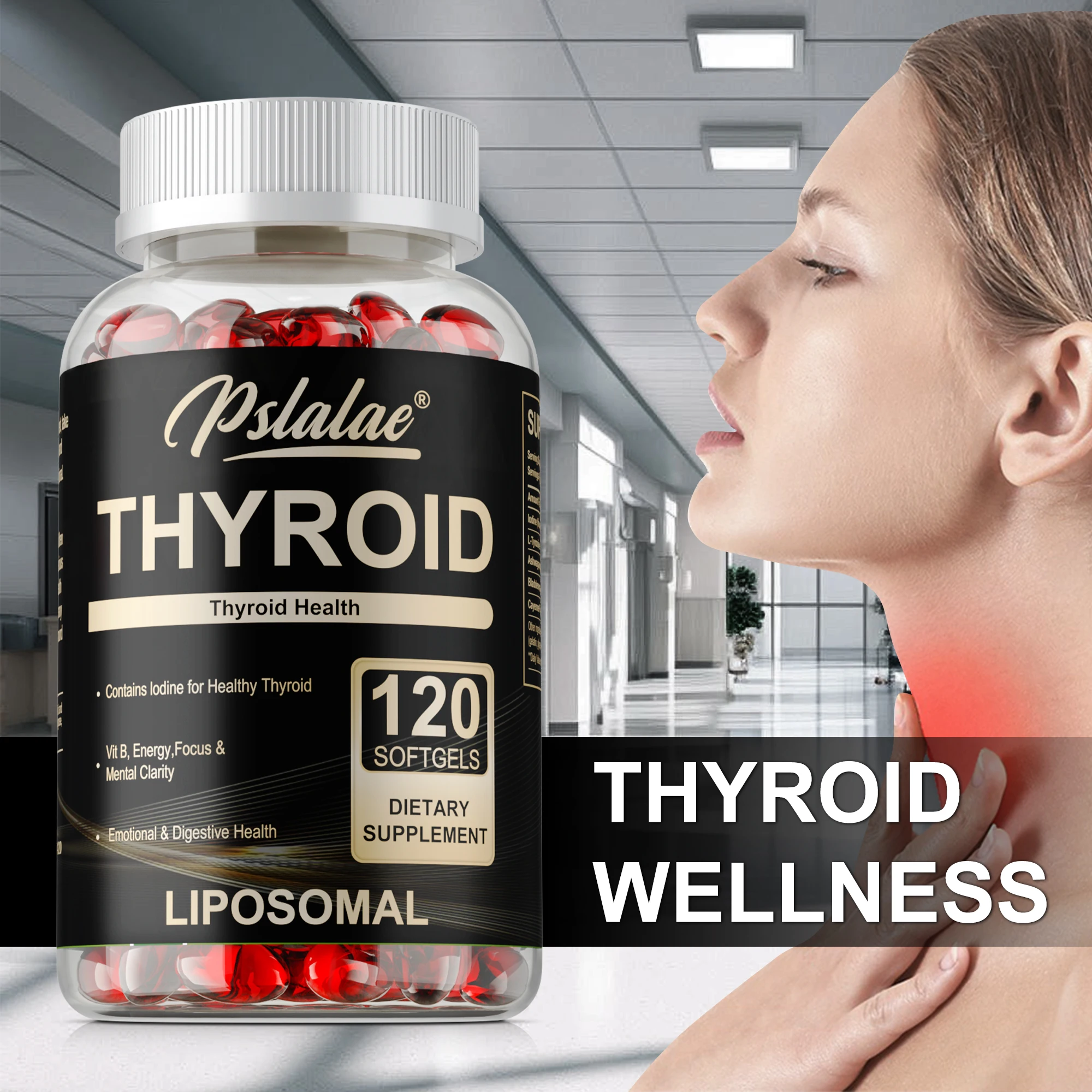 

Thyroid Support - Promote Digestive and Thyroid Health, Improve Energy and Focus, Metabolism - Vegetarian, Non-GMO