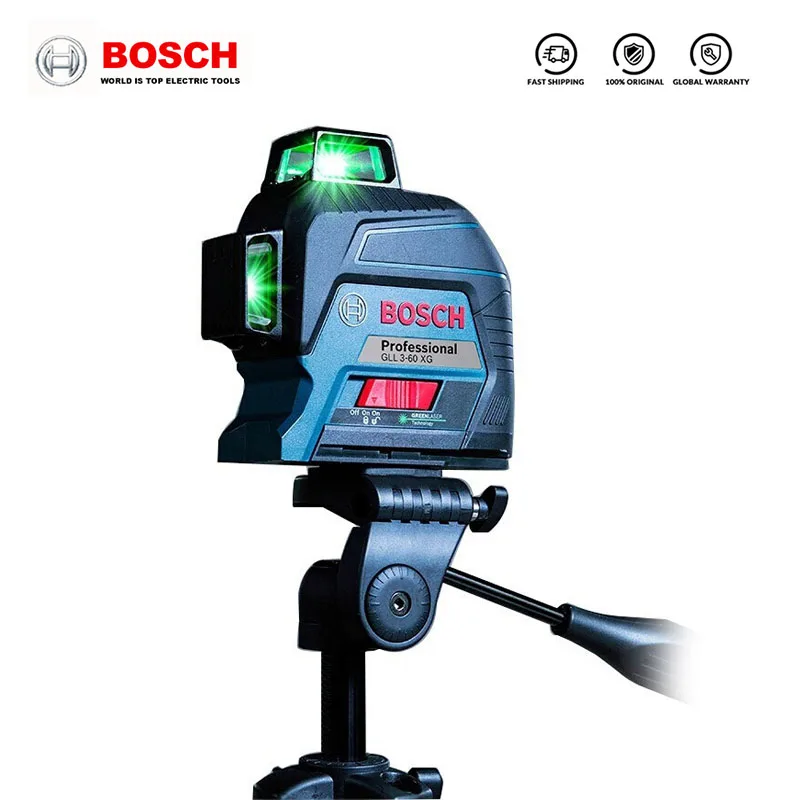 Bosch GLL3 poziom lasera automatyczne zielone 12-płaszczyznowe samopoziomowanie i ustawienie 360 stopni-Laser liniowy urządzenie do pozycjonowania