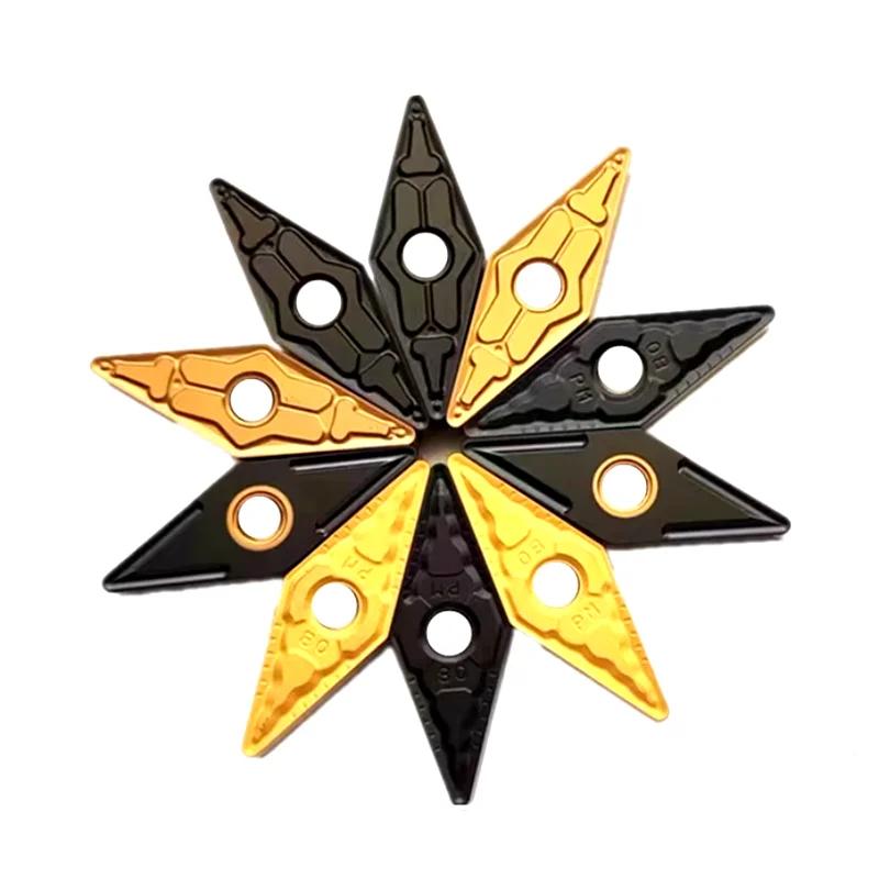 

YRFL Вставка с ЧПУ Алмаз 35 ° Острые угловые вставки VNMG 160404 08, двухсторонний внешний круг из нержавеющей стали, резак для внутренних отверстий, зерно