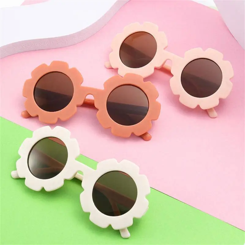 Children Sunglasses Cute Acrylic Sun Glasses Round Flower Kids Boys Baby Girls Outdoor Sun Protection UV400 Shades Eyewear