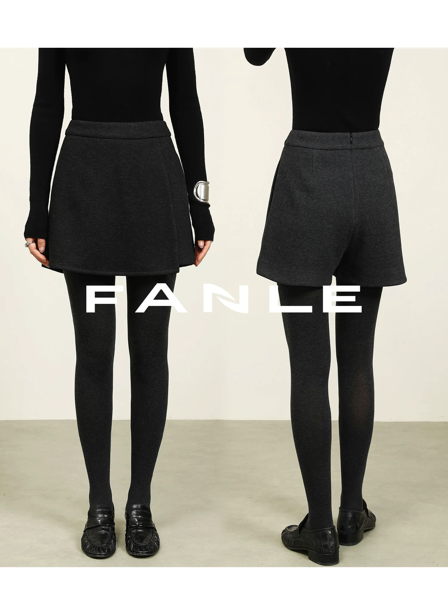 

Winter 2025 Slimming High Waist Woolen Plaid Boot Pants Women's ort Skirt Pants Knitted High Waist Commute Sle Casual Tro...