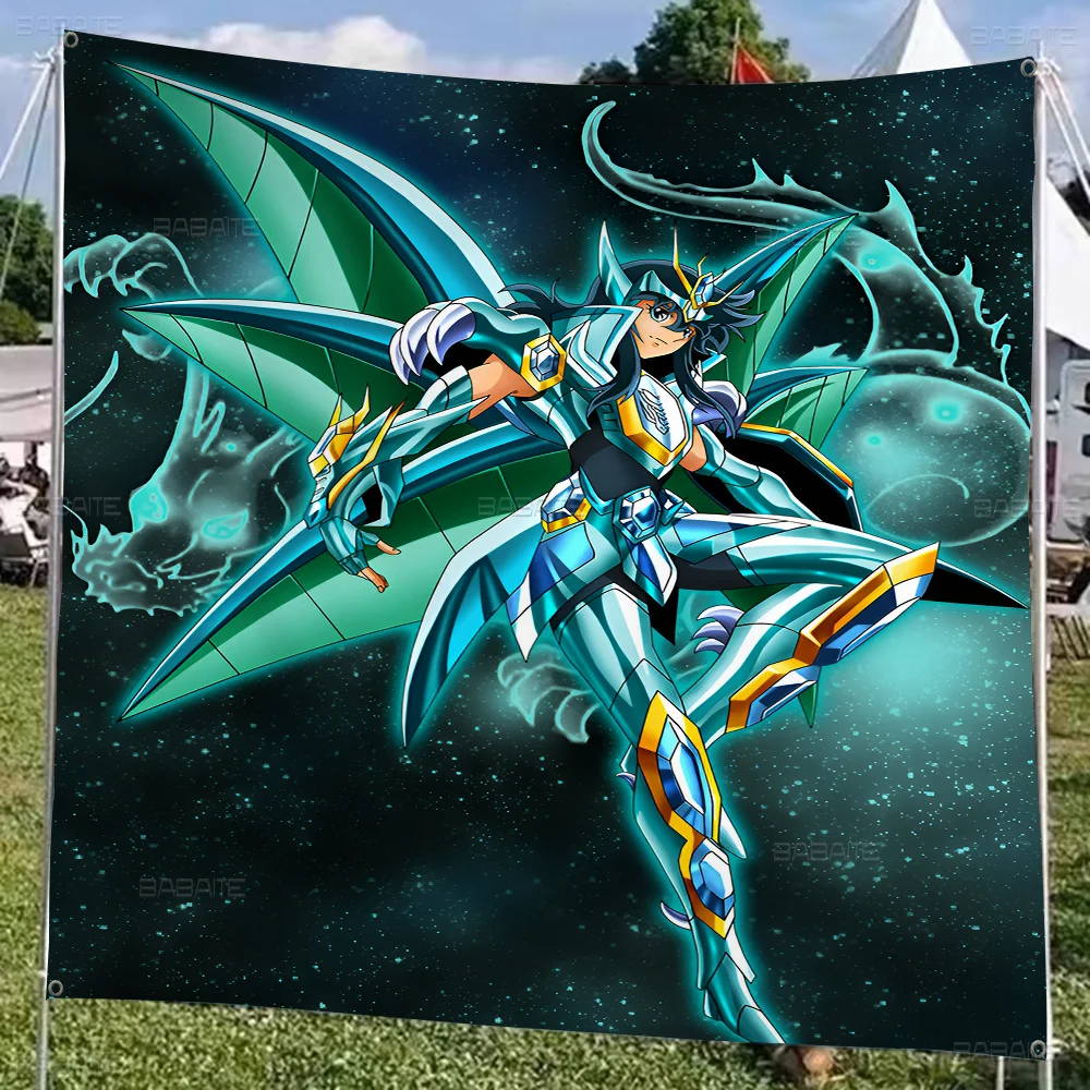 S-Saint Seiya Cartoon Flag Art Science Fiction Room Home Decor Wall Hanging Home Decor Banner