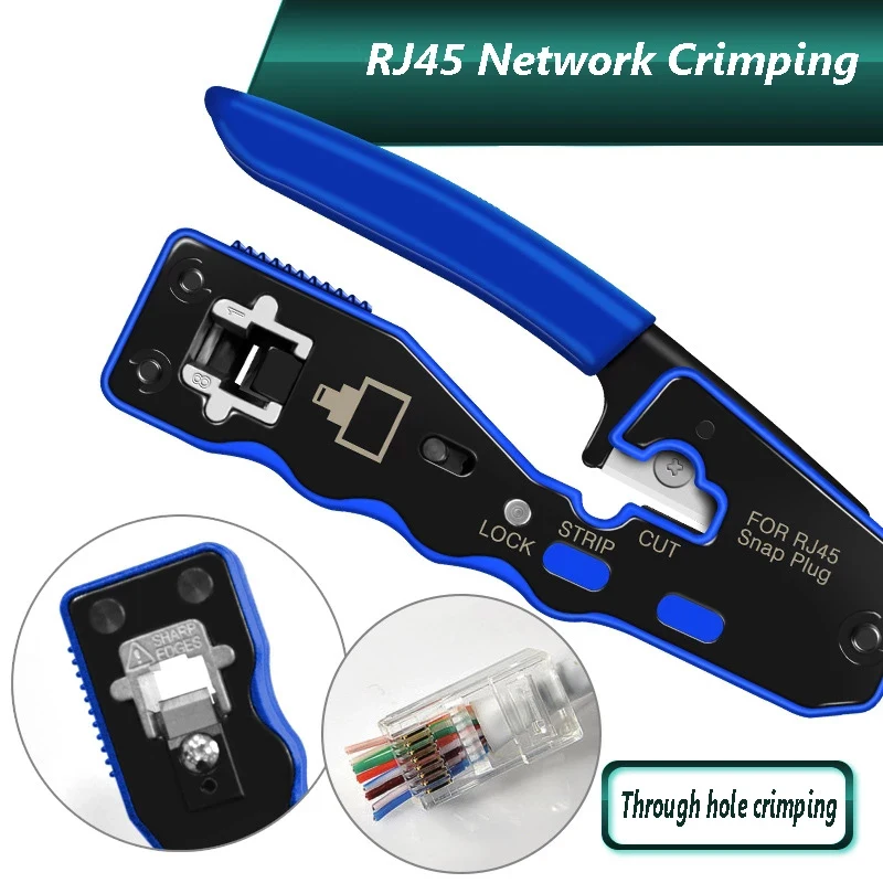 RJ45 Netwerk Kabel Krimptang Cat7 Cat6 Cat5 Modulaire Krimptang Apparaat Draad Stripper Ethernet Kabel Aansluiting Tool Kit