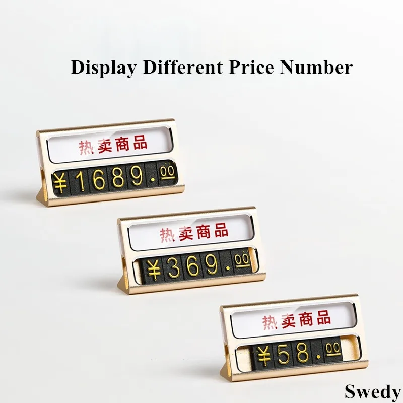 58x35mm Small Jewelry Price Label Card Holder Price Cube Tags Ticket Holder Product Name Price Sign Holder Display Stand