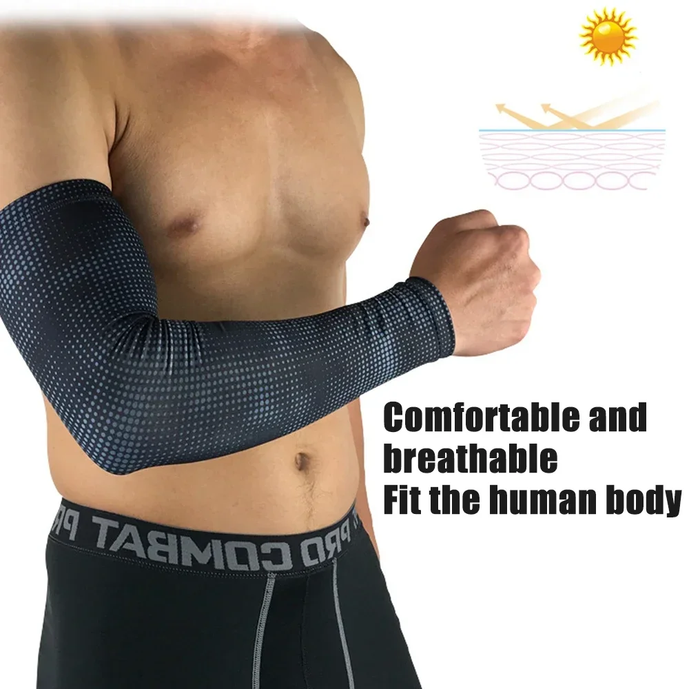 1Pcs Sports Arm Compression Sleeves for Men Women, Arm Cooling Sun Protection for Running Baseball Basketball Golf Tennis