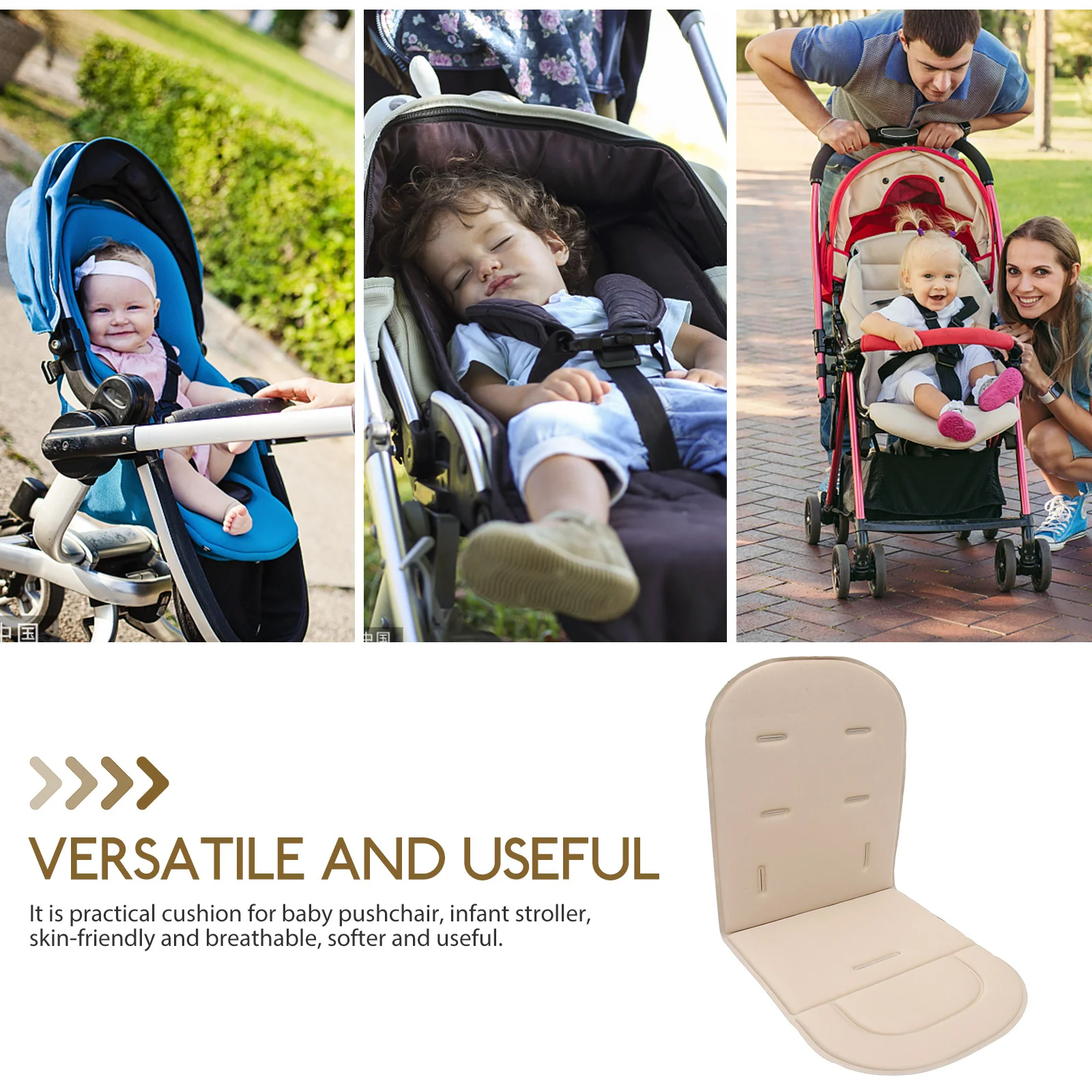 

Universal Cotton Baby Stroller Pad Breathable Infant Seat Cushion Soft Washable Baby Stroller Seat Liner Cushion