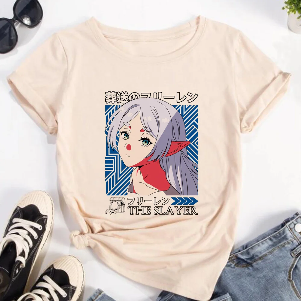 Frieren t-shirts women Japanese t-shirts female 2000s Japanese funny clothes