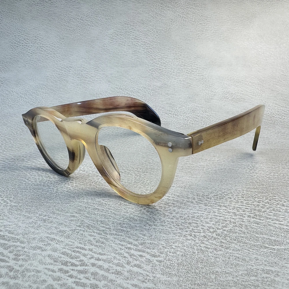 

Оправы для очков, уникальные винтажные очки в стиле совы, ретро, оптические линзы, очки ручной работы с медовым черным рогом, мужские оправы для очков по рецепту