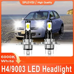 2pcs Bright White LED Car Light For Nissan Micra (K12) 2003 2004 2005 2006 2007 2008 2009 2010 Headlight High Low Beam H4/9003