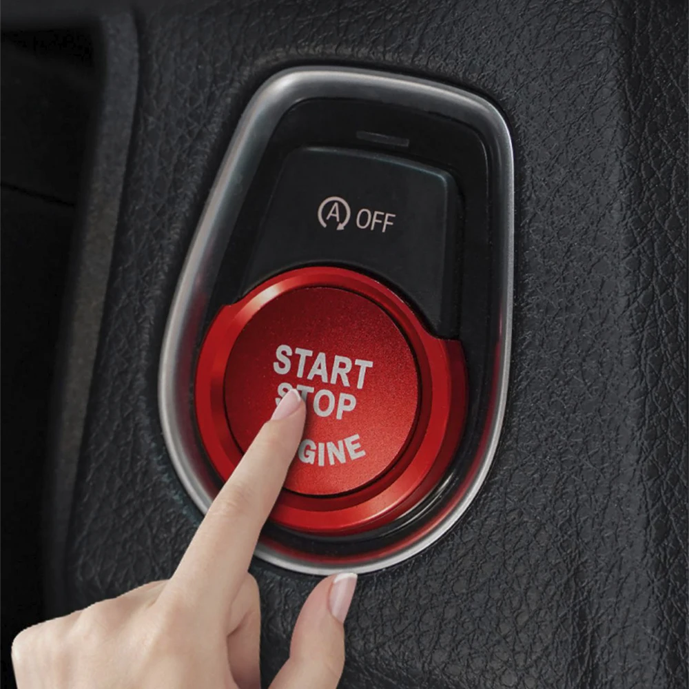 2Pcs/Set Red/Blue/Silver Car Engine Start Push Button Cover,For BMW 1 2 3 4 Series X1 F48 F20 F21 F30 F32 F33 F34 F36 F45 Models