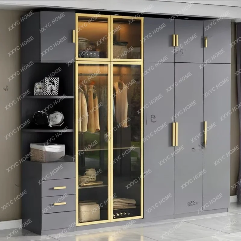Bedroom Cloakroom Closet Modern Minimalist Luxury Glass Door Storage Wardrobe Clothes Cupboard Armario De Ropa Furniture Home