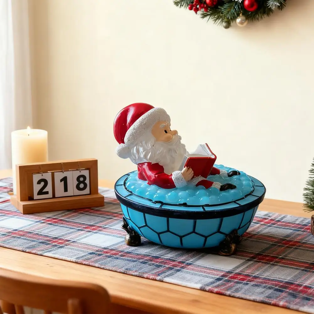 Christmas Table Centerpiece Light Holiday Bubble Light Santa Claus Led Night Light for Christmas Home Office Holiday Party