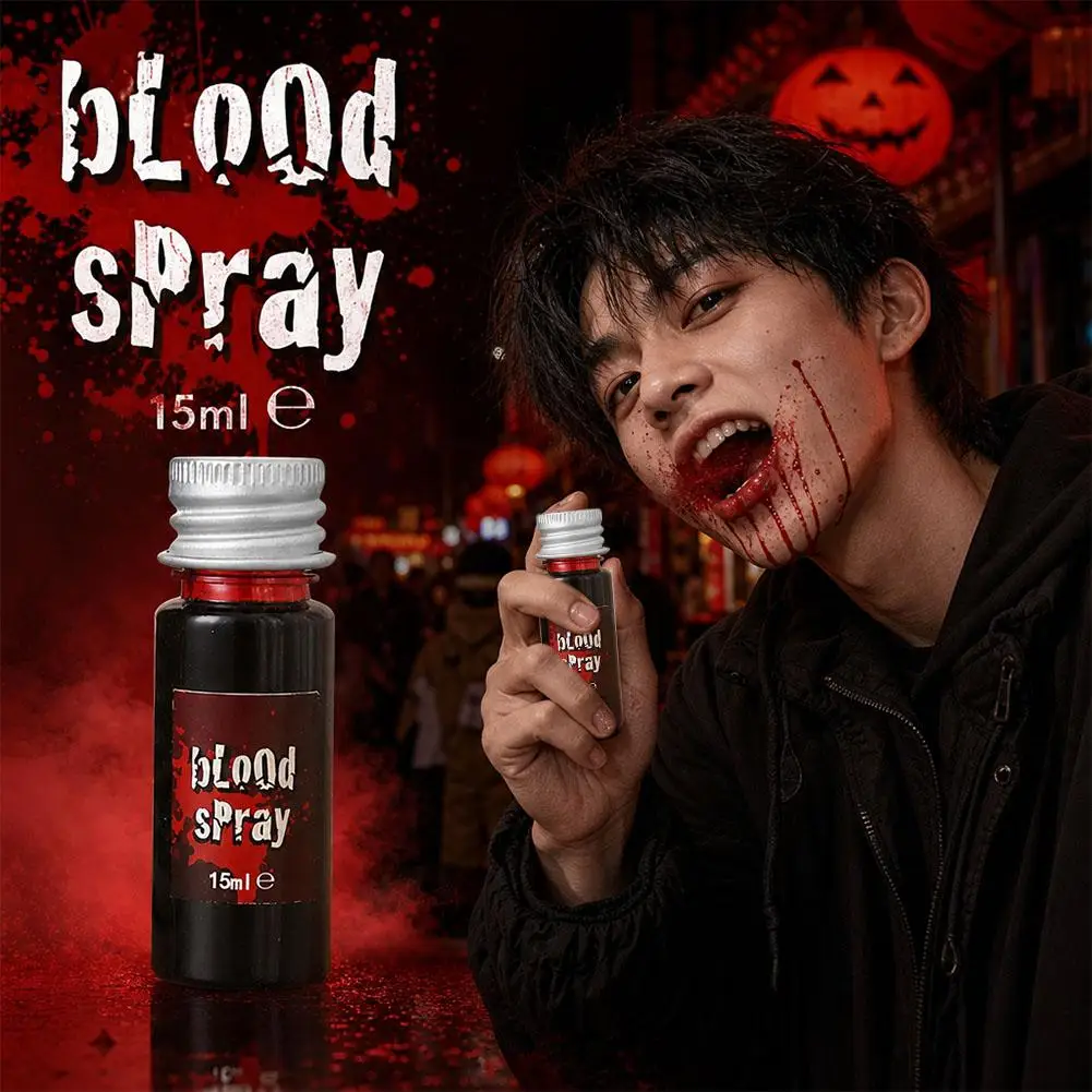 Halloween Kunstplasmaspray, Scherzartikel, Simulations-Make-up, Vampir-Zombie-Trick, Künstliches Plasma, abwaschbares Kunstblut 15/25/30ml – Detail 8