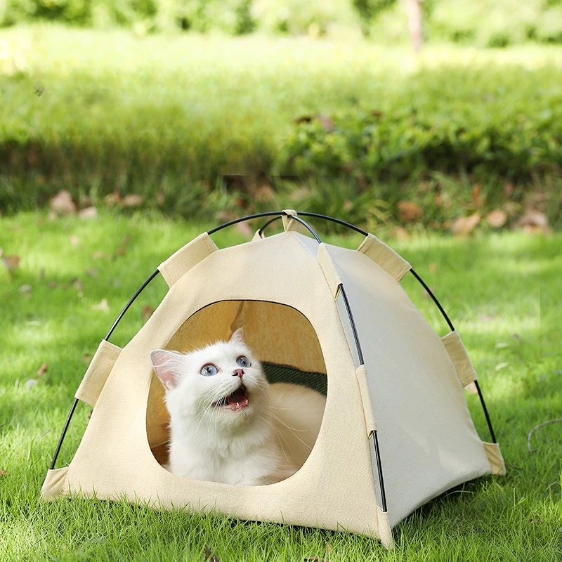 

Foldable Cat House Pet Tent Four Seasons Universal Cat and Dog Pet Nest Summer Cool Mat Outdoor Portable Foldable Breathable