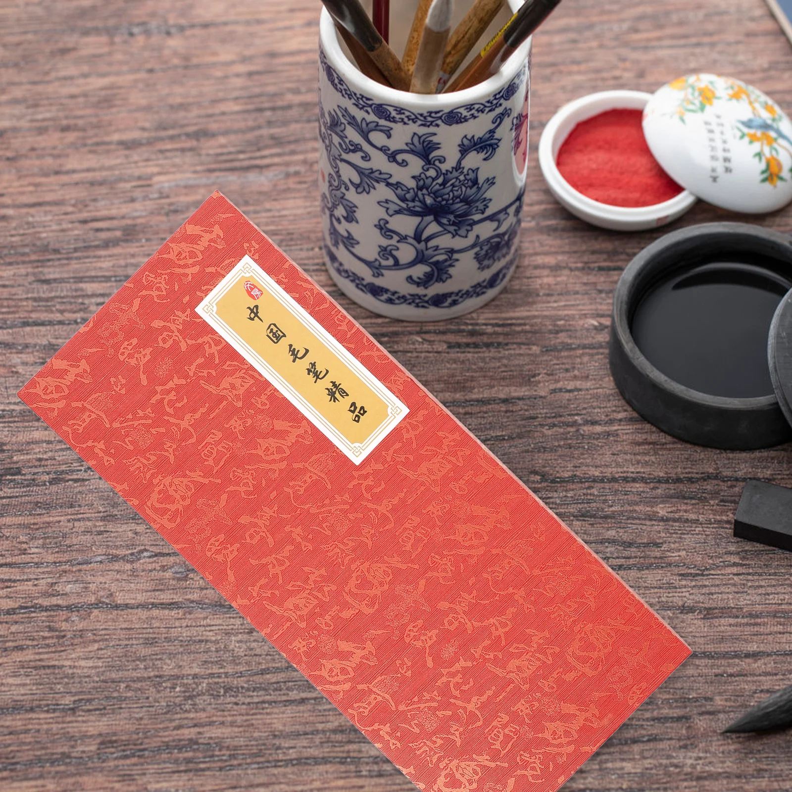 

Brush Pen Holder Case Brocade Storage Box for Writing Painting Drawing Keepsake Paint Container