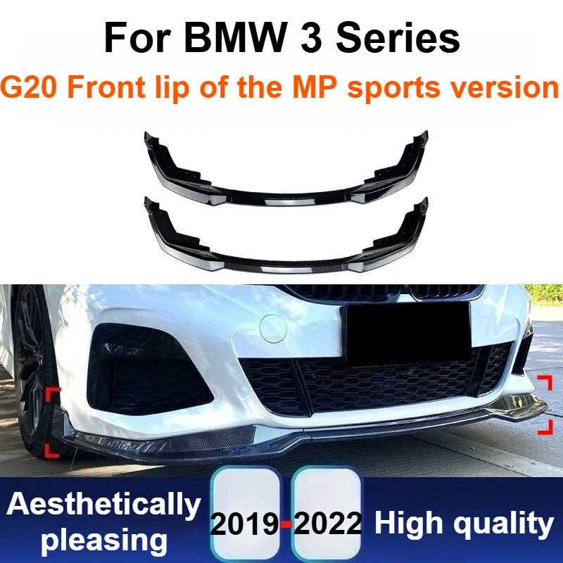 

For BMW 3 Series G20 M Sport 2019-2022 MP Style Front Lip Spoiler Splitter Kit Gloss Black Exterior Racing Modification Trim