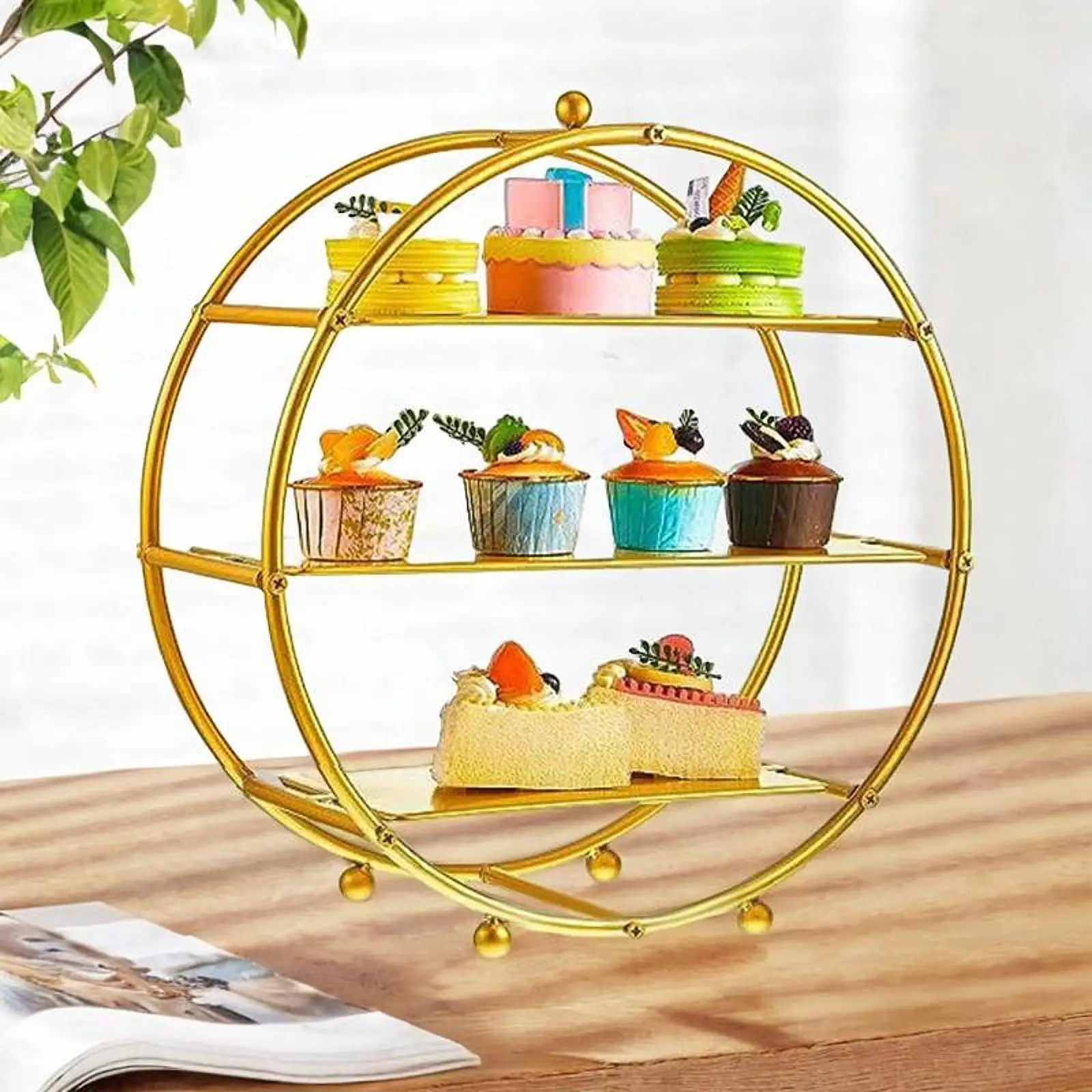 3 Tier Cupcake Stand Cookies Serving Platter Plate Cake Stand for Birthday Wedding Afternoon Tea Celebration Table Decoration