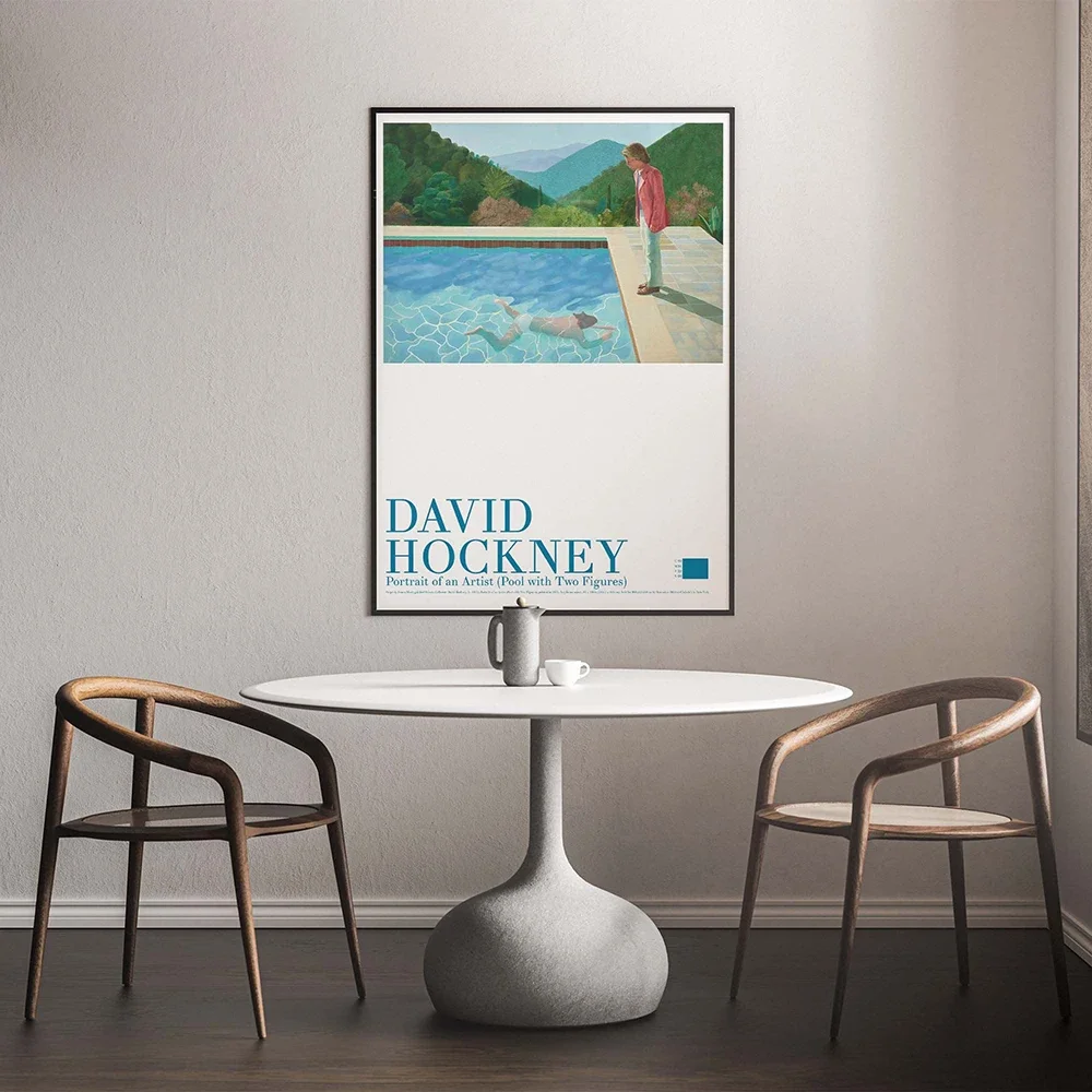 David Hockney exhibition poster larger splash art print minimalist canvas painting modern wall painting living room home decor