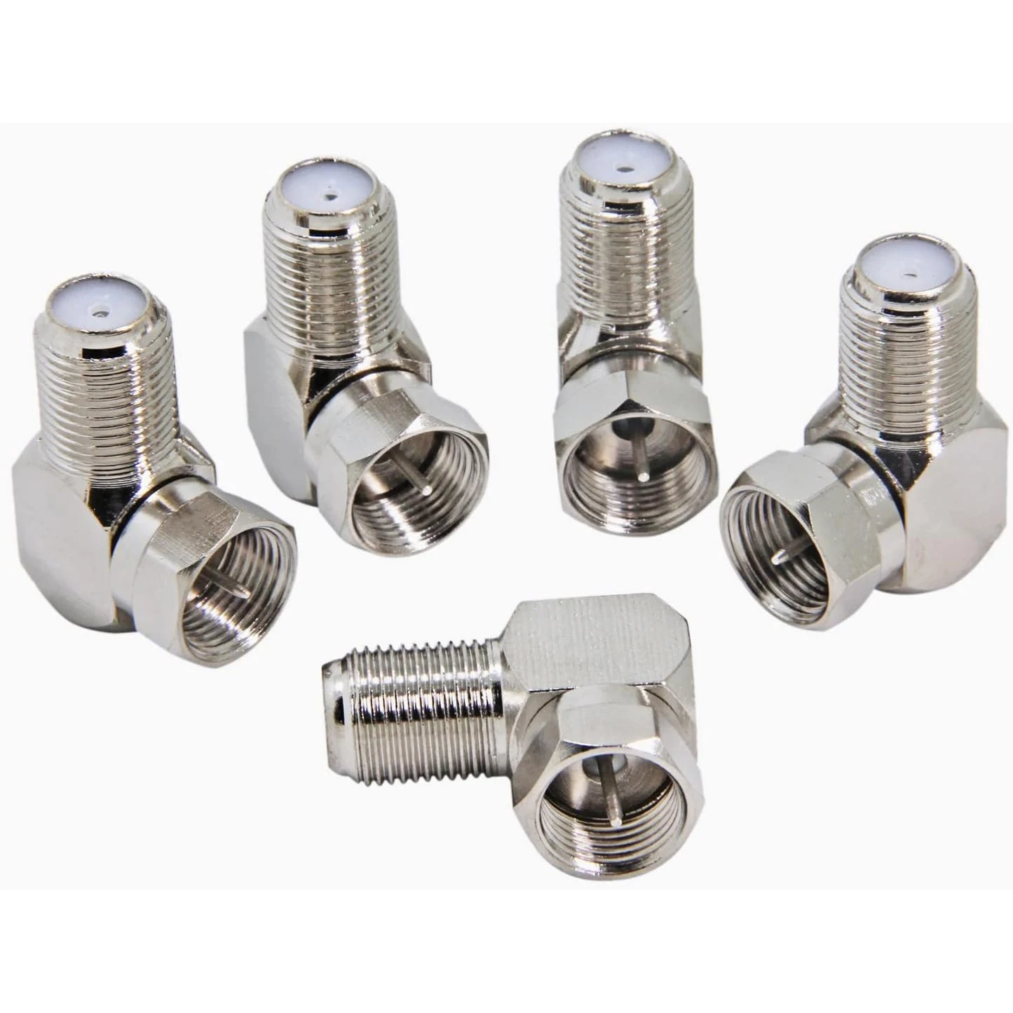 Coaxial Cable Right Angle Connector F Type Female to Male Adapter Right Angle Coax Connector F Male to Female RG6 Adapter