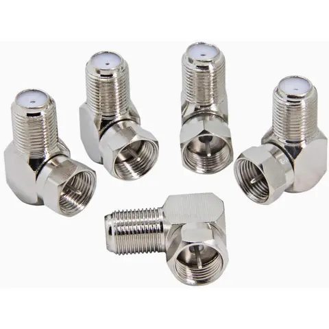 Coaxial Cable Right Angle Connector F Type Female to Male Adapter Right Angle Coax Connector F Male to Female RG6 Adapter