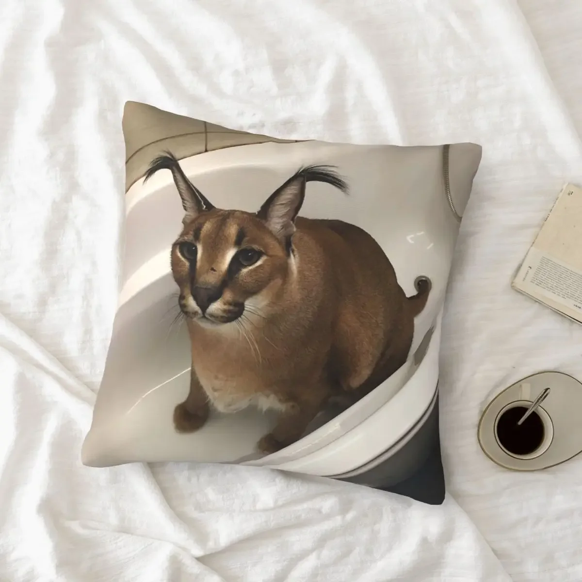 Floppa Cute Meme fodera per cuscino 40 x4 0 Home Decor Dakimakura Funny Caracal Cat federa per cuscino per soggiorno Housse De Coussin