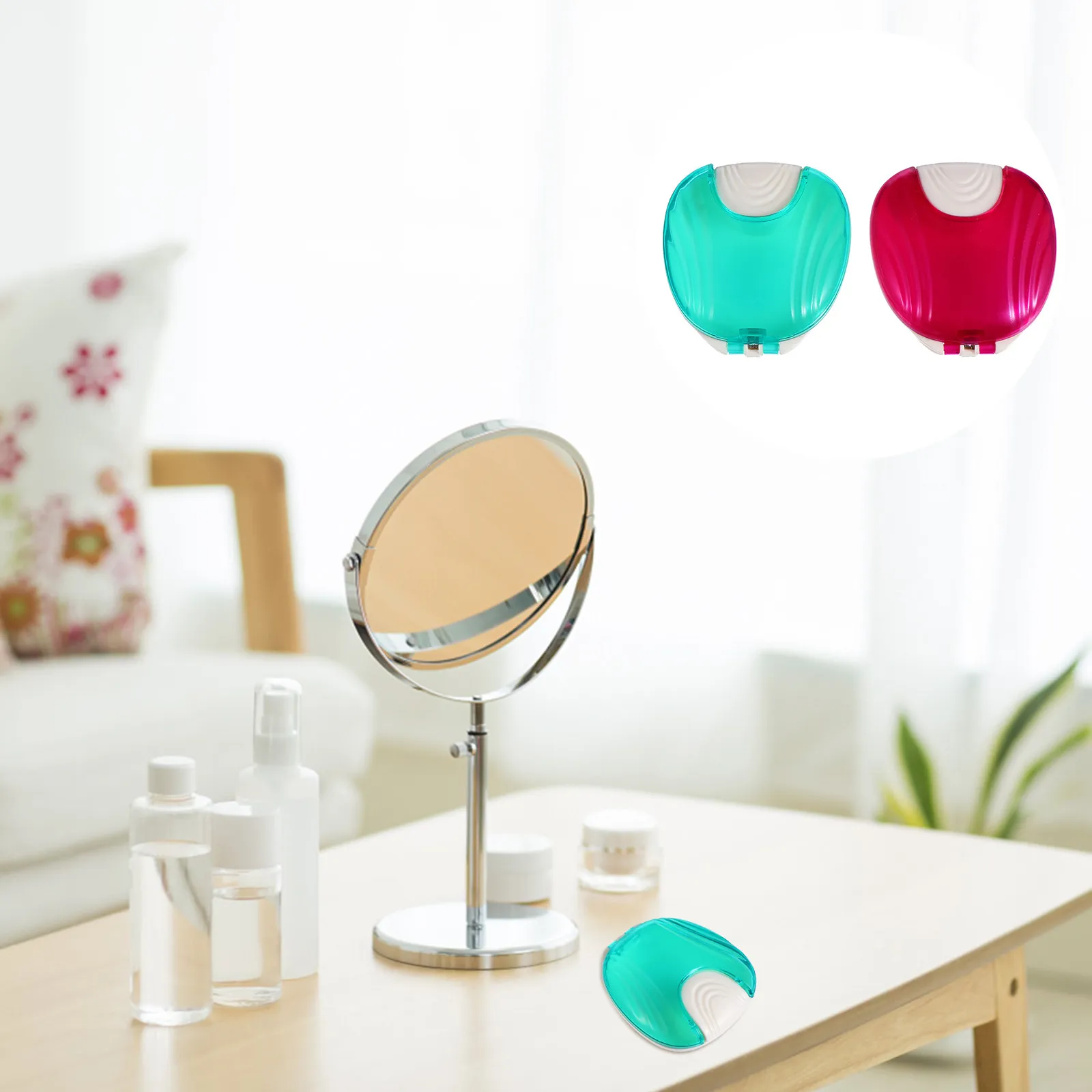 

2Pcs Transparent Retainer Box Denture Case Oval Shape Non-Slip Surface Press Open Lid Mouth Guard Container Travel Storage