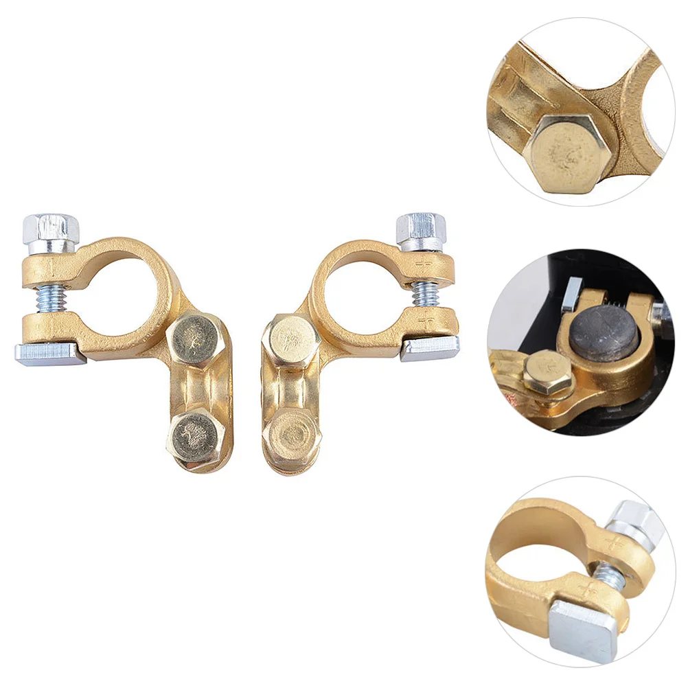 

1Pair Terminal Sets Pure Brass Connectors Suitable for Standard Car Batteries Top Side Post Heavy Pole Clamps