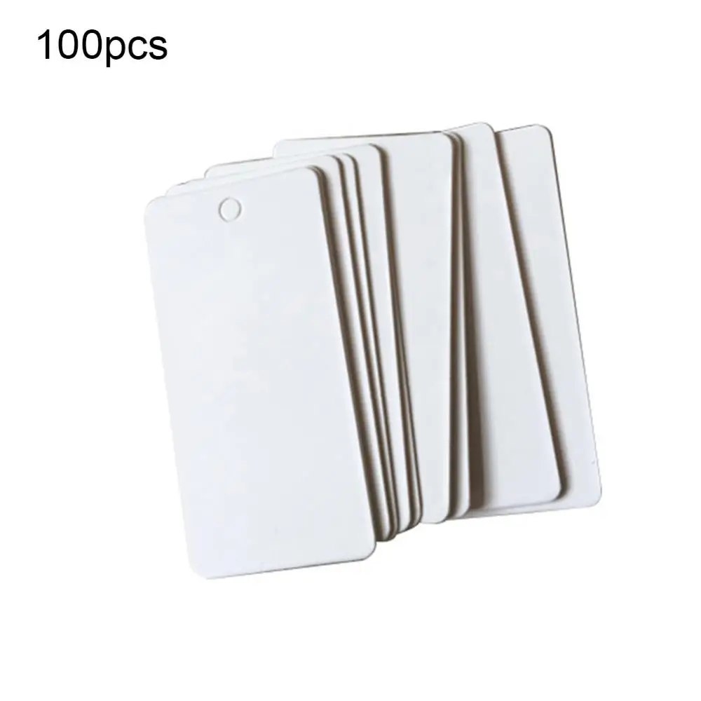 100Pcs Paper DIY 40x20mm New White Blank Labels Price Tags Cards Hangtags Bookmark Custom Labels Handmade Sewing Accessories